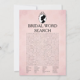 Invitación Victoria Bridal Shower Word Search Game Card