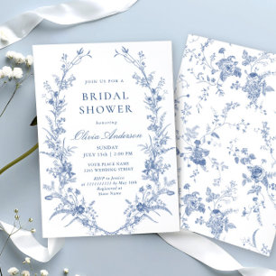 Invitación Victoria Dusty Blue French Garden Bridal Shower