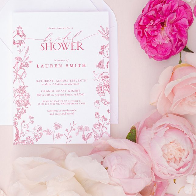 Invitación Victoria rosa Floral Elegante Ducha Bridal (Blush Blooms for Your Special Day - Personalize Below!)