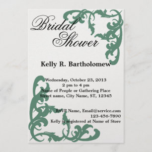 Invitación Victoria verde florece filipina ducha de novia