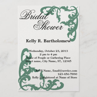 Invitación Victoria verde florece filipina ducha de novia