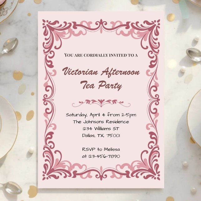 Invitación  Victorian Afternoon Tea Party (Subido por el creador)
