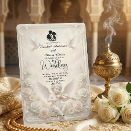 Invitación Victorian Angelic Cherub & Ethereal Doves Wedding