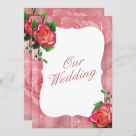 Invitación Victorian Dusty Rosa Boda Floral