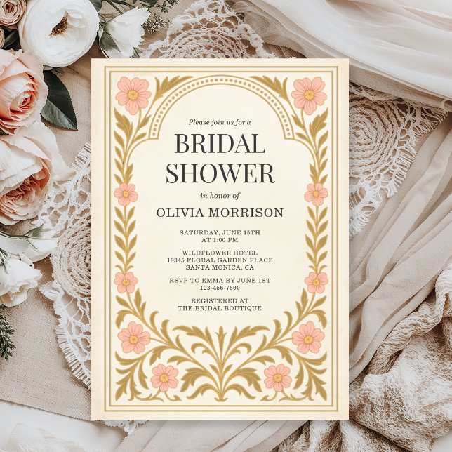 Invitación Victorian Floral Art Nouveau Bridal Shower (Subido por el creador)