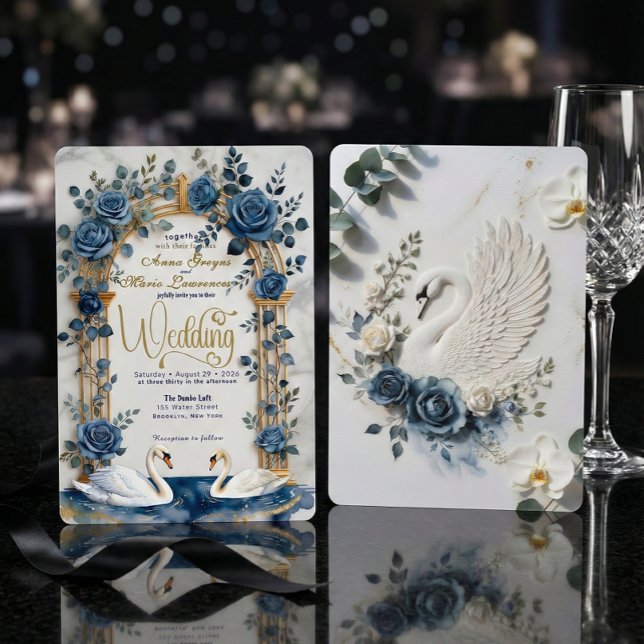 Invitación Victorian Garden Swan & Floral Arch Wedding (Subido por el creador)