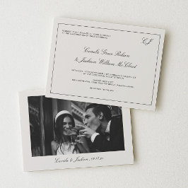 Invitación Victorian Old Money Black and Cream Wedding 