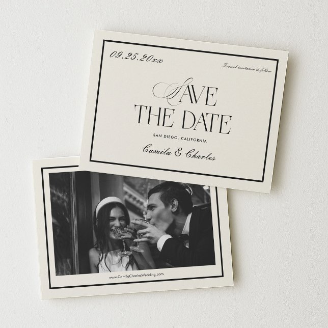 Invitación Victorian Old Money Wedding Save the Date Photo (Subido por el creador)