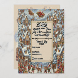 Invitación Victorian Watercolor Santa Christmas Collection