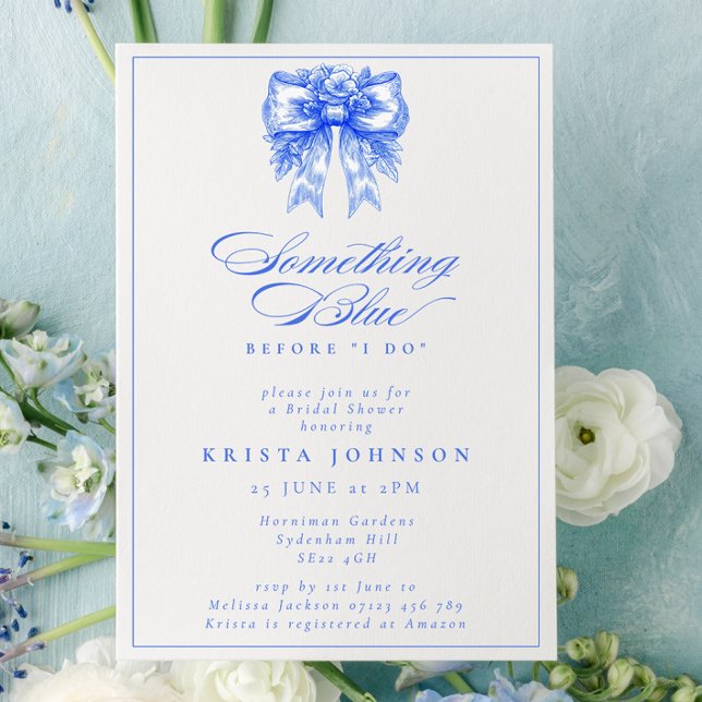 Invitación Victoriano dobla algo de la ducha azul de novia (Subido por el creador)