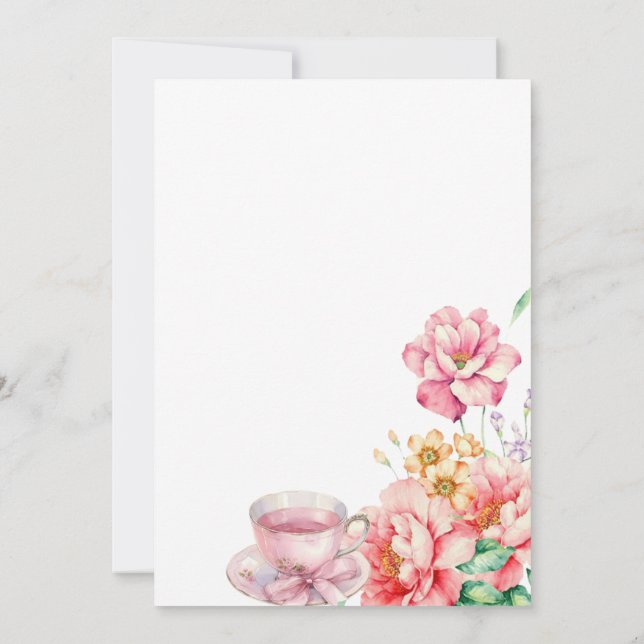 Invitación Victoriano Dusty rosa Garden Tea Bridal Shower (Reverso)