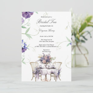 Invitación Victoriano Dusty rosa Garden Tea Bridal Shower