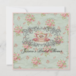 Invitación victoriano floral vintage bridal ducha té fiesta