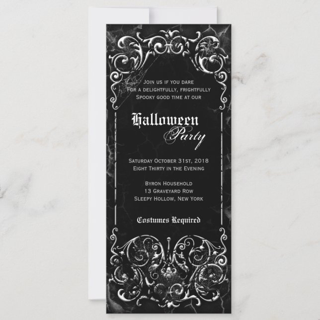 Invitación Victoriano gótico Festejando la fiesta de Hallowee (Anverso)