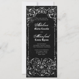 Invitación Victoriano gótico Tocante Boda blanco y negro