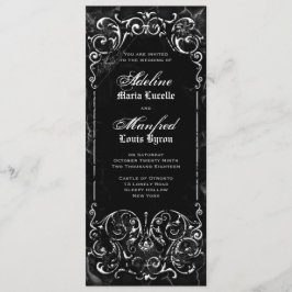 Invitación Victoriano gótico Tocante Boda blanco y negro