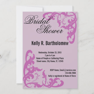 Invitación Victoriano rosa florece Filiglés ducha de novias