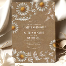 Victoriano White Daisy Filigree Kraft Boda
