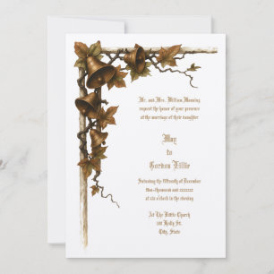 Invitación Vid y campanas de boda