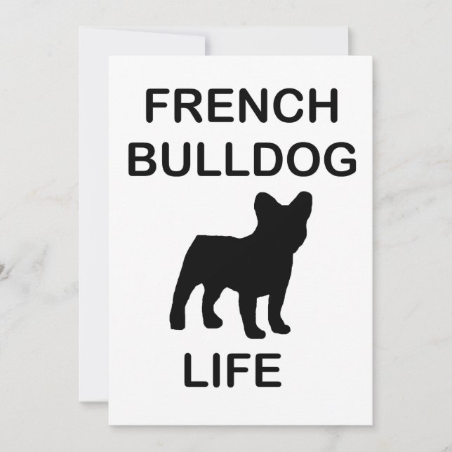 Invitación vida de bulldog francés (Anverso)