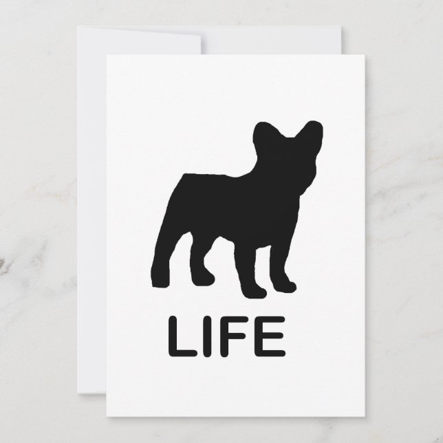 Invitación vida de bulldog francesa (Anverso)