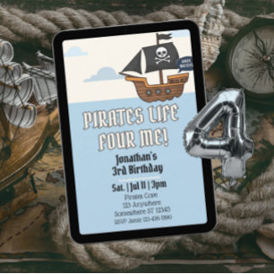Invitación Vida de Piratas PARA Mí, Cumpleaños Pirata 4