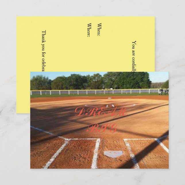 Invitación Vida de sóftbol (Anverso / Reverso)