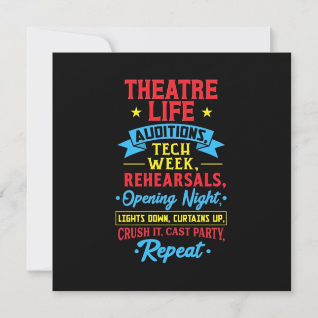 Invitación Vida de teatro para actor (Anverso)