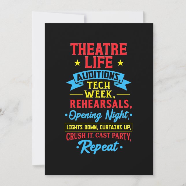 Invitación Vida de Teatro para Actor (Anverso)