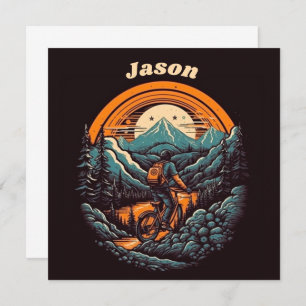 Invitación Vida en bicicleta, personalizable retro