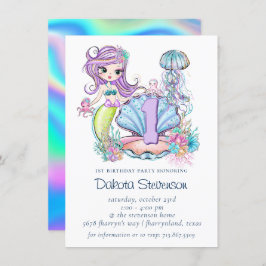 Invitación Vida en el mar de la sirena | Fiesta de cumpleaños