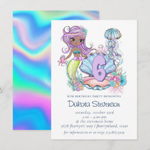 Invitación Vida en el mar de la sirena   Fiesta de cumpleaños