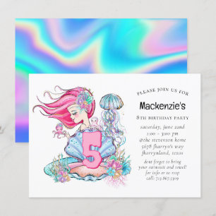 Invitación Vida en el mar de la sirena   Fiesta de cumpleaños