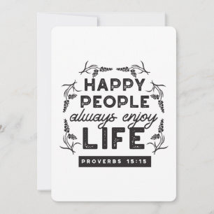 Invitación Vida Feliz con Fe – Proverbios 15:15 Arte