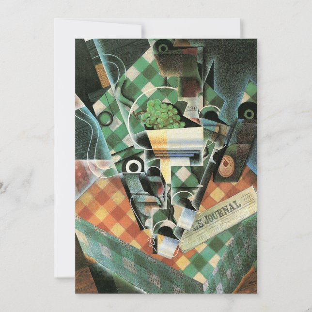 Invitación Vida fija con manteles controlados por Juan Gris (Anverso)