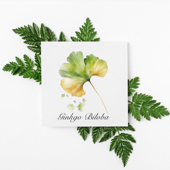 Invitación Vida herbal: personalizable de hojas Ginkgo Biloba (Subido por el creador)