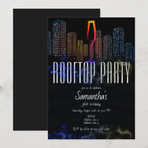 Invitación Vida nocturna en la azotea Afuera del Sky Bar Cump