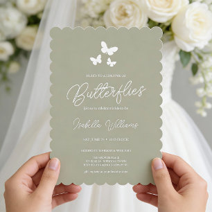Invitación Vida verde sabia de las mariposas ducha de novias