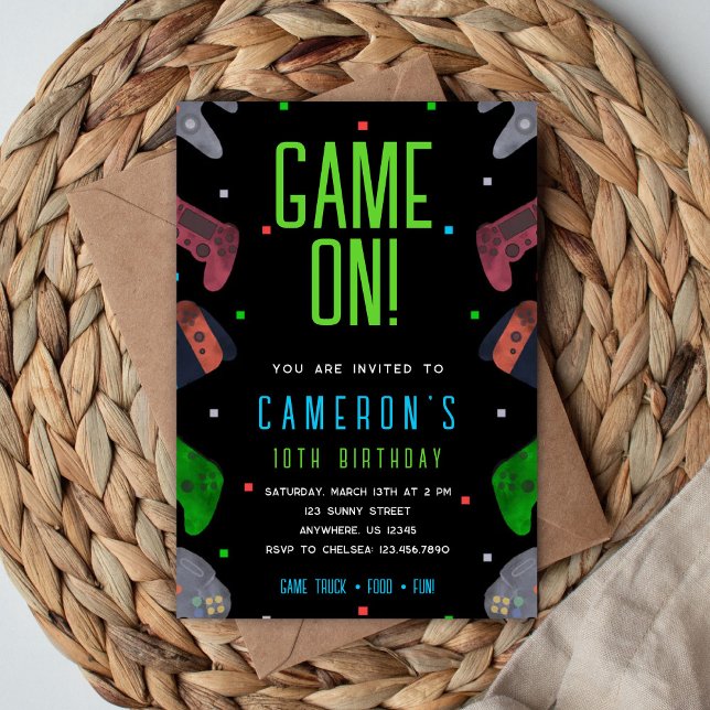 Invitación Video Game Birthday Invitation Pixel Game Party (Subido por el creador)