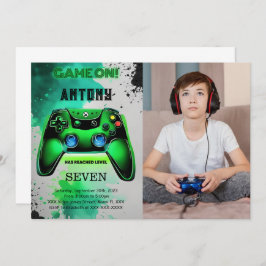 Invitación Video Game Birthday Photo