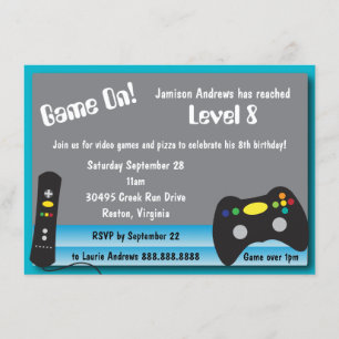 Invitación Videojuego Camión fiesta de cumpleaños