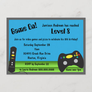 Invitación Videojuego Camión fiesta de cumpleaños