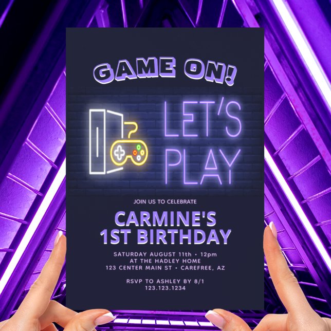 Invitación Videojuego en el primer cumpleaños de Neon (Subido por el creador)
