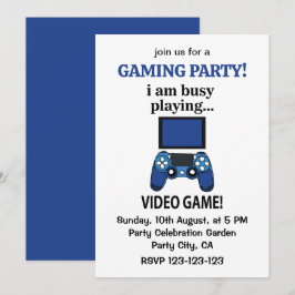 Invitación Videojuego Estoy ocupado Jugando Videojuego