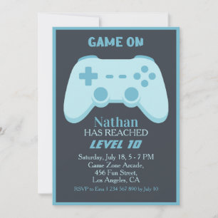Invitación Videojuego Fiesta de cumpleaños número diez del
