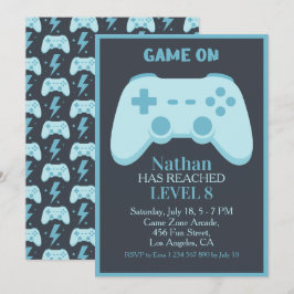 Invitación Videojuego | Fiesta de Gamer Cumpleaños del 8vo Ni