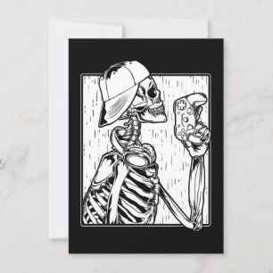 Invitación Videojugador de Hip Hop Esqueleto Niño Halloween