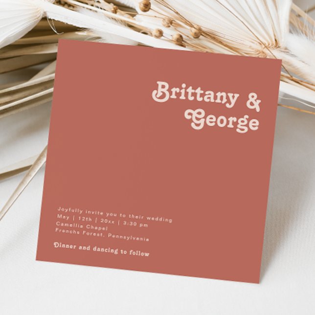 Invitación Videos retro simples | Antiguo Boda de Plaza Rosa (Subido por el creador)