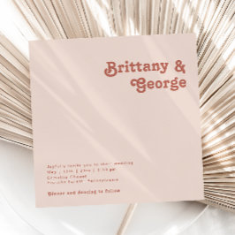 Invitación Videos retro simples | Boda Rubor Pink Square