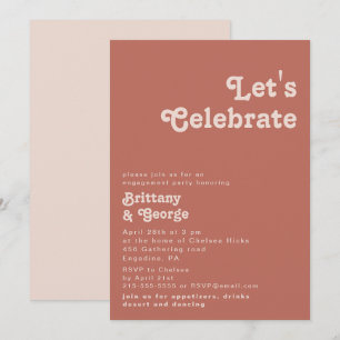 Invitación Videos retro simples   Rosa viejo Celebremos